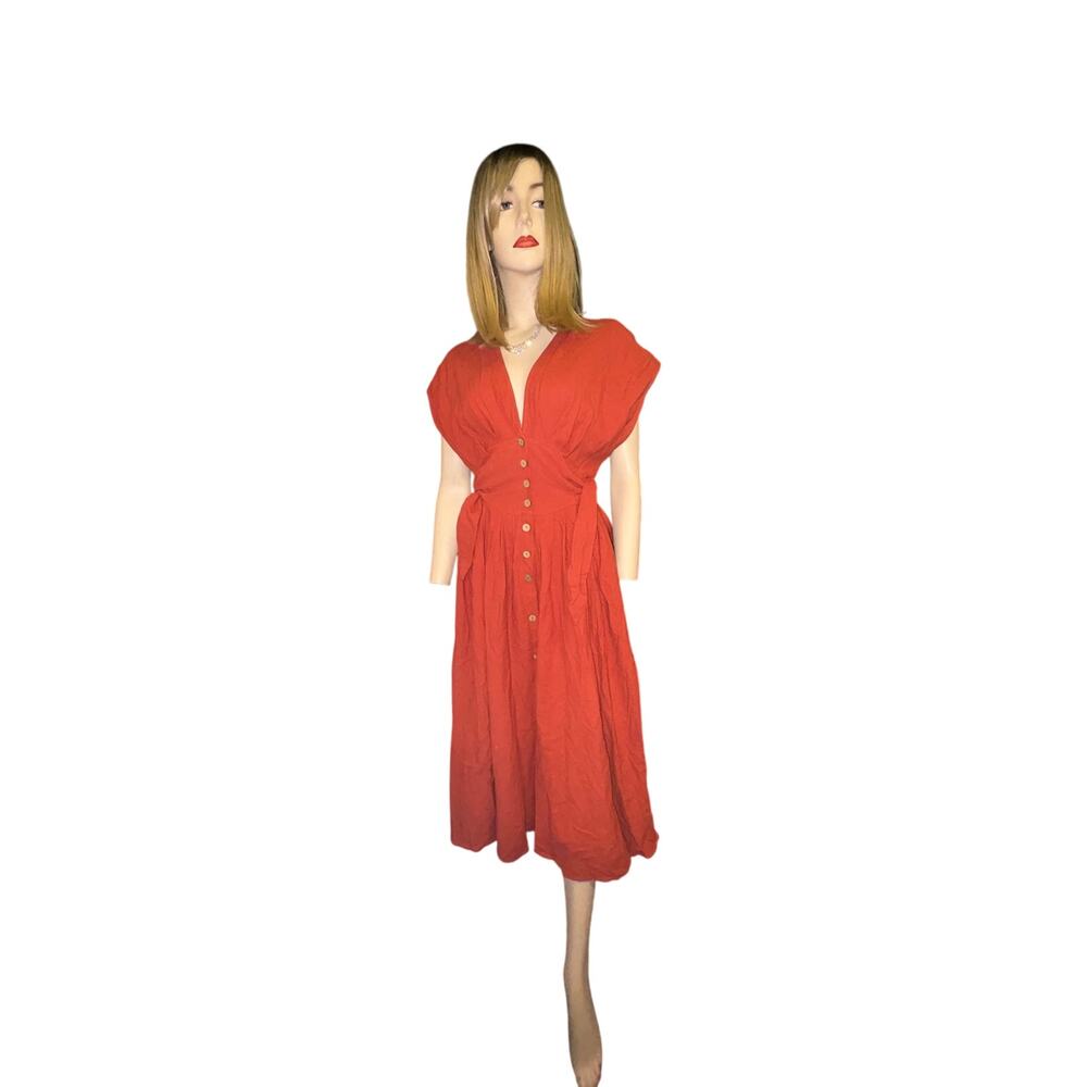 Petal Roz orange women dress Sz M